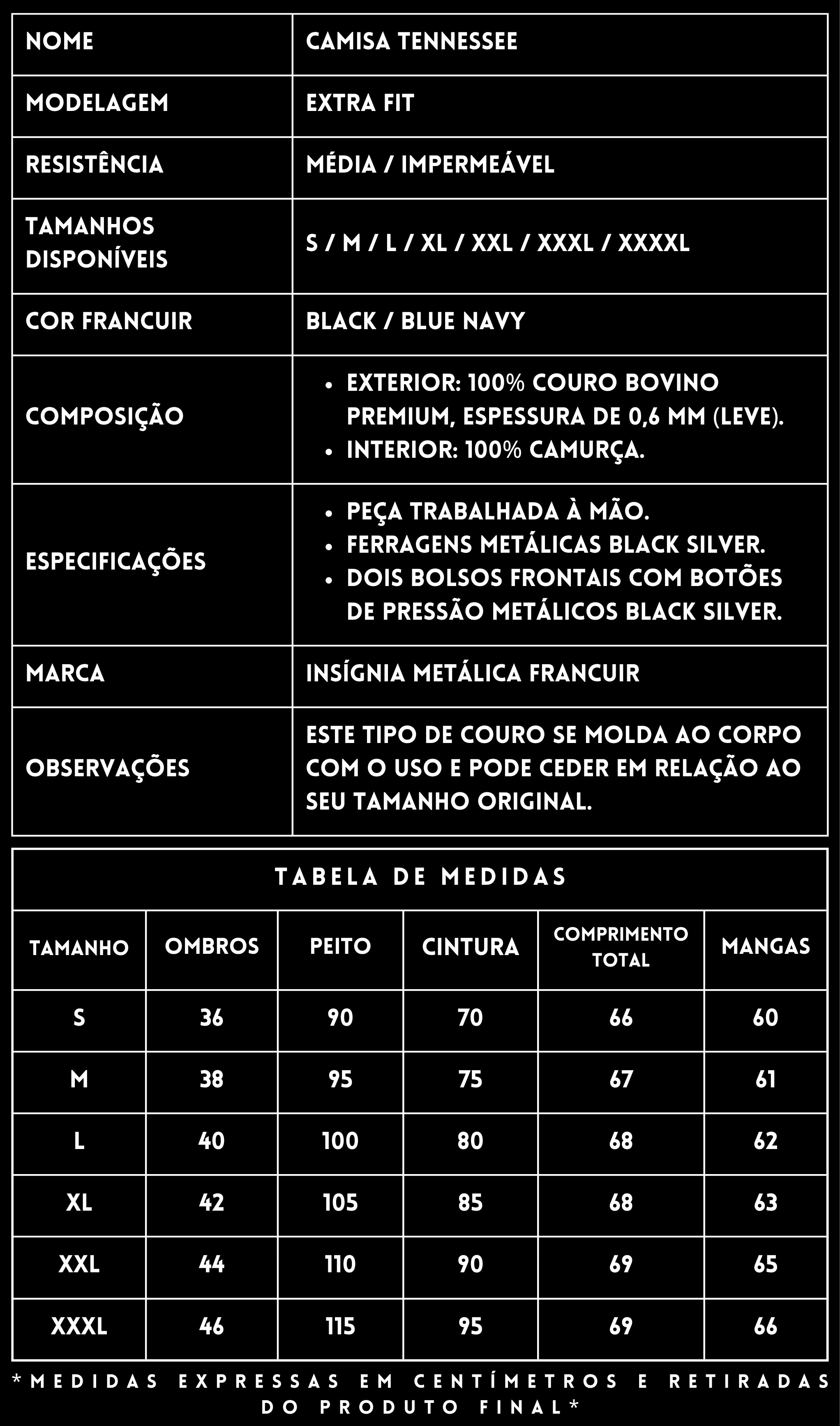 Camisa Couro FRANCUIR FEMME
